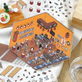BGM ビージーエム ジオラマ2.5Dシール 128×130mm 2シート入り 純喫茶 居酒屋 コンビニ お祭り PET 紙 シール ギフトカード 手帳 コラージュ 素材