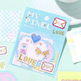 BGM ビージーエム メモシール マイピクセル 箔押し 10デザインx3枚 (30枚) オヤツタベマショ メッセージシヨ ミニチュアハウスダヨ ゲームシヨ 紙 和紙 シール ギフトカード 手帳 コラージュ 素材