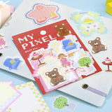 BGM ビージーエム メモシール マイピクセル 箔押し 10デザインx3枚 (30枚) オヤツタベマショ メッセージシヨ ミニチュアハウスダヨ ゲームシヨ 紙 和紙 シール ギフトカード 手帳 コラージュ 素材