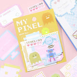 BGM ビージーエム メモシール マイピクセル 箔押し 10デザインx3枚 (30枚) オヤツタベマショ メッセージシヨ ミニチュアハウスダヨ ゲームシヨ 紙 和紙 シール ギフトカード 手帳 コラージュ 素材