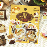 2個セット BGM ビージーエム フレークシール 喫茶アラモード 刺繍帖 緑 黄 シール バラ ダイカット カード 手帳 箔押し コラージュ 素材 お得 まとめ買い