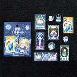 BGM ビージーエム クリアシール 喫茶アラモード 箔押し 10デザインx3枚 (30枚) ステンド ブルー ステンド レッド ステンド イエロー ステンド グリーン PET シール ギフトカード 手帳 コラージュ 素材