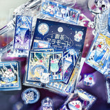 BGM ビージーエム クリアシール 喫茶アラモード 箔押し 10デザインx3枚 (30枚) ステンド ブルー ステンド レッド ステンド イエロー ステンド グリーン PET シール ギフトカード 手帳 コラージュ 素材