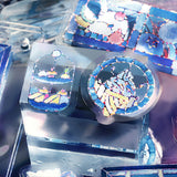 BGM ビージーエム クリアシール 喫茶アラモード 箔押し 10デザインx3枚 (30枚) ステンド ブルー ステンド レッド ステンド イエロー ステンド グリーン PET シール ギフトカード 手帳 コラージュ 素材