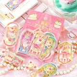 BGM ビージーエム フレークシール 4個セット 喫茶アラモード 10デザインx3枚 (30枚) ステンド ブルー ステンド レッド ステンド イエロー ステンド グリーン まとめ買い 大人買い お得セット ギフト カード 手帳