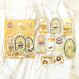 BGM ビージーエム フレークシール 4個セット 喫茶アラモード 10デザインx3枚 (30枚) ステンド ブルー ステンド レッド ステンド イエロー ステンド グリーン まとめ買い 大人買い お得セット ギフト カード 手帳