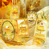 BGM ビージーエム フレークシール 4個セット 喫茶アラモード 10デザインx3枚 (30枚) ステンド ブルー ステンド レッド ステンド イエロー ステンド グリーン まとめ買い 大人買い お得セット ギフト カード 手帳