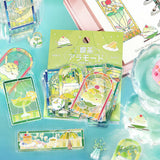 BGM ビージーエム クリアシール 喫茶アラモード 箔押し 10デザインx3枚 (30枚) ステンド ブルー ステンド レッド ステンド イエロー ステンド グリーン PET シール ギフトカード 手帳 コラージュ 素材