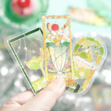 BGM ビージーエム クリアシール 喫茶アラモード 箔押し 10デザインx3枚 (30枚) ステンド ブルー ステンド レッド ステンド イエロー ステンド グリーン PET シール ギフトカード 手帳 コラージュ 素材