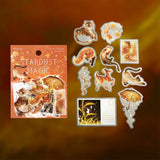 BGM ビージーエム クリアシール 星屑マジック 箔押し 10デザインx3枚 (30枚) 土星 地球 月 ブラックホール 宇宙 動物 幻想的 PET シール ギフトカード 手帳 コラージュ 素材