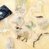 BGM ビージーエム クリアシール 星屑マジック 箔押し 10デザインx3枚 (30枚) 土星 地球 月 ブラックホール 宇宙 動物 幻想的 PET シール ギフトカード 手帳 コラージュ 素材