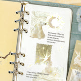 BGM ビージーエム クリアシール 星屑マジック 箔押し 10デザインx3枚 (30枚) 土星 地球 月 ブラックホール 宇宙 動物 幻想的 PET シール ギフトカード 手帳 コラージュ 素材