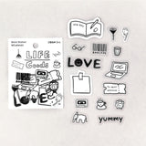 BGM ビージーエム ミックスシール YURUKU IKO-YO! 箔押し 15デザインx3枚 (45枚) フレンズ クマ ネコ ライフ 紙 シール ギフトカード 手帳 コラージュ 素材