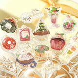 2個セット BGM ビージーエム 立体シートシール きゅるるんシール 2026 クリスマス限定 喫茶アラモード ステンド クリスマスギフト ぷっくり デコシール お得 まとめ買い シール交換