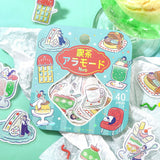 2個セット BGM ビージーエム フレークシール 喫茶アラモード ファンシーレトロ ひとやすみ甘時間 シール バラ ダイカット カード 手帳 箔押し コラージュ 素材 お得 まとめ買い