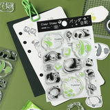 BGM クリアスタンプ はんこ 透明 ダイアリー パンダ日記 暮らし日記 ゆるライフ 記録・シート 乙女ブローチ レトロ・雑貨 午後の茶会 旅するスタンプ スタンプ はんこ ビージーエム 手帳 ギフト