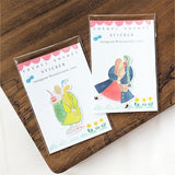 cotori cotori コトリコトリ ダイカット ステッカー パン を運ぶ さくらんぼ ドーナツ クリームソーダ 女の子 デコレーション 手紙 手帳 カード シール ギフト