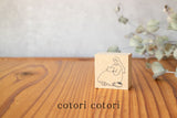 cotori cotori コトリコトリ ラバースタンプ 座る女の子とネコ ねこ 猫 手帳 メモ はんこ ギフト