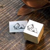 Pastry Chef Hedgehog Stamp 20 x 20mm Gutara Kororo Harry Tart-kun Chocolate Gacha Gacha Looking Up Mocha Teddy Bear Wine Glass