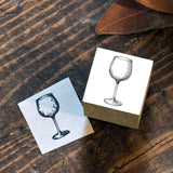Pastry Chef Hedgehog Stamp 20 x 20mm Gutara Kororo Harry Tart-kun Chocolate Gacha Gacha Looking Up Mocha Teddy Bear Wine Glass