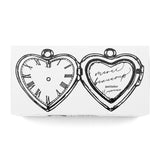 Timbre hérisson de pâtissier 60 x 30mm Coffre au trésor Couvercle de boîte au trésor Montre de poche coeur convertible Coffret cadeau couvercle de boutique