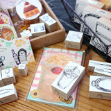 Pastry Chef Hedgehog Stamp 60 x 30mm Doll Case Ticket Retro Sign Frappuccino Memo