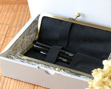 RUNO & DUNN がま口ケース 熊野筆セット モバイル チークブラシ リップブラシ シェル キャメル アイアンブルー ロンド工房 るぅの デュン がま口 姫路 レザー 革 本革 ポーチ ホワイト ブラウン ネイビー 晃祐堂 携帯用 化粧筆 メイクRONDO make poach