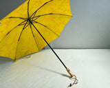 Hiraten Hiraten Parasol Lemon Kashu Long parapluie pliant parapluie broderie