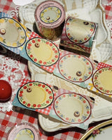 パティシエハリネズミ ロール付箋 40枚入り 幅40mm フルーツジャム Fruit Jam フルーツのお皿 ジャム瓶 かわいい おしゃれ カモ井加工紙 巻き付箋 付箋紙 ふせん お菓子 スイーツ 枠 フレーム