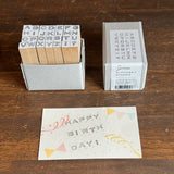 オスコラボ OSCOLABO スタンプ Jimu ALPHABET STAMPS ジムアルファベットスタンプ 28個入り ボックス入り 大文字 アルファベット 白抜き 事務スタンプ 手帳 はんこ 手帳 かわいい