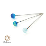 cohana コハナ 限定 日本の青 素材の青 藍重ねのガラスの待針 待ち針 まち針 藍色 日本製 裁縫道具