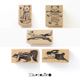 キノトリコ スタンプ Teddy Bear キツネ ourson テディベア くま スカンク ダッチうさぎ