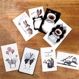 Kinotoriko card set 2 patterns x 5 cards each, 10 cards