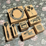 Kinotorico キノトリコ スタンプ 小匙 小さじ ティースプーン 大匙 大さじ テーブルスプーン 計量スプーン スプーン キッチン道具 Kitchen Tools はんこ かわいい レトロ ギフト 手帳 メモ