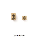 Kinotorico キノトリコ スタンプ No.91 碇 いかり No.92 舵 かじ 舵輪 ホイール モチーフ マリン 海 海岸 船 夏 はんこ かわいい レトロ クラシック 洋書 ギフト 手帳 メモ