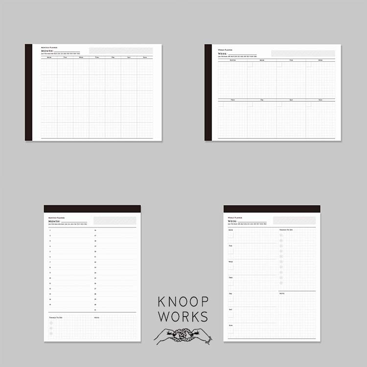 KNOOPWORKS クノープワークス B5 MONTHLY マンスリー WEEKLY