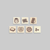 KNOOPWORKS クノープワークス スタンプ 7個セット ミニサイズスイーツ カヌレ/チョコレート/フルーツサンド/ビスケット/プレッツェル/ワッフル/コーヒー豆