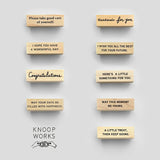 KNOOPWORKS クノープワークス スタンプ 英文メッセージ セリフ体 明朝体 ご自愛ください ハンドメイド FOR YOU Congratulations おめでとう 素晴らしい一日になりますように ささやかなものですが