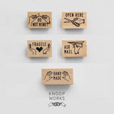 KNOOPWORKS Stamp AIR MAIL / DO NOT BEND / FRAGILE / OPEN HERE / HAND MADE