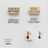 Knoopworks Stamp Holly Holly Fir Tree Joyeux Noël