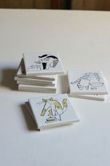 倉敷意匠 Classiky トラネコボンボン プリントタイル 7.3cm 1枚 猫 ネコ コースター タイルコースター 磁器 タイル ネコの日 かわいい おしゃれ ギフト プレゼント