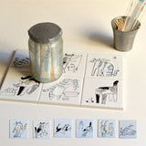 倉敷意匠 Classiky トラネコボンボン プリントタイル 7.3cm 1枚 猫 ネコ コースター タイルコースター 磁器 タイル ネコの日 かわいい おしゃれ ギフト プレゼント