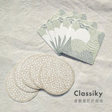 倉敷意匠 Classiky 点と線模様製作所 凸版印刷 コースター 紫陽花 モリ 5枚セット レタープレス クッション紙 紙 キッチン用品 かわいい おしゃれ ギフト プレゼント