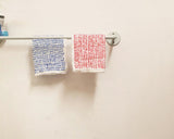 倉敷意匠 Classiky mitsou 蚊帳生地 7枚合わせ ふきん Letters レターズ Red レッド 赤 Blue ブルー 青 綿100% レーヨン100% 奥村麻利子 かわいい おしゃれ ギフト プレゼント