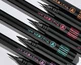 くれたけ 呉竹 お化粧ふでぺん 目元用 漆黒 栗皮茶色 極細 細 平 フェルト アイライナー 化粧筆 ブラウン ブラック 筆 保湿 美容液 カルミンフリー 金属フリー 速乾 ウォータープルーフ メイク 化粧品