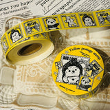 パティシエハリネズミ ラベラー シール 500枚 正方形 YERROW POSTAGE STAMP 切手柄 スイーツコレクション お菓子 ハリネズミ カットシール ロールシール かわいい おしゃれ