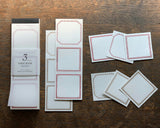 大枝活版室 OEDA LETTERPRESS 3 pattern labelbook ラベルブック frame Red & Bronze Blue & Black フレーム レッド ブロンズ ブルー ブラック ラベル メモ メモ帳 カード メッセージカード 3パターン 3柄 手帳 ミシン目 活版印刷 コラージュ