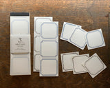 大枝活版室 OEDA LETTERPRESS 3 pattern labelbook ラベルブック frame Red & Bronze Blue & Black フレーム レッド ブロンズ ブルー ブラック ラベル メモ メモ帳 カード メッセージカード 3パターン 3柄 手帳 ミシン目 活版印刷 コラージュ