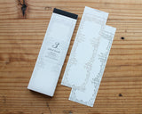 大枝活版室 OEDA LETTERPRESS 3 pattern labelbook ラベルブック classic Royalblue & Silver Bronze & Black クラシック ロイヤルブルー ブルー シルバー ブロンズ ブラック ラベル メモ メモ帳 カード メッセージカード 3パターン 3柄 手帳 ミシン目 活版印刷 コラージュ