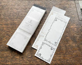 大枝活版室 OEDA LETTERPRESS 3 pattern labelbook ラベルブック Noble Bronze & Black Silver & Black ノーブル ブロンズ ブラック シルバー ラベル メモ メモ帳 カード メッセージカード 3パターン 3柄 手帳 ミシン目 活版印刷 コラージュ